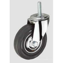 3inch Black Rubber Thread Industrial Caster Without Brake